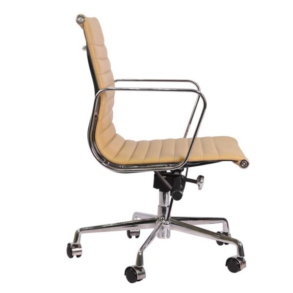 Eames  Thin Pad Office Chair Camel Leather - Replica - Low back - DECOMICA