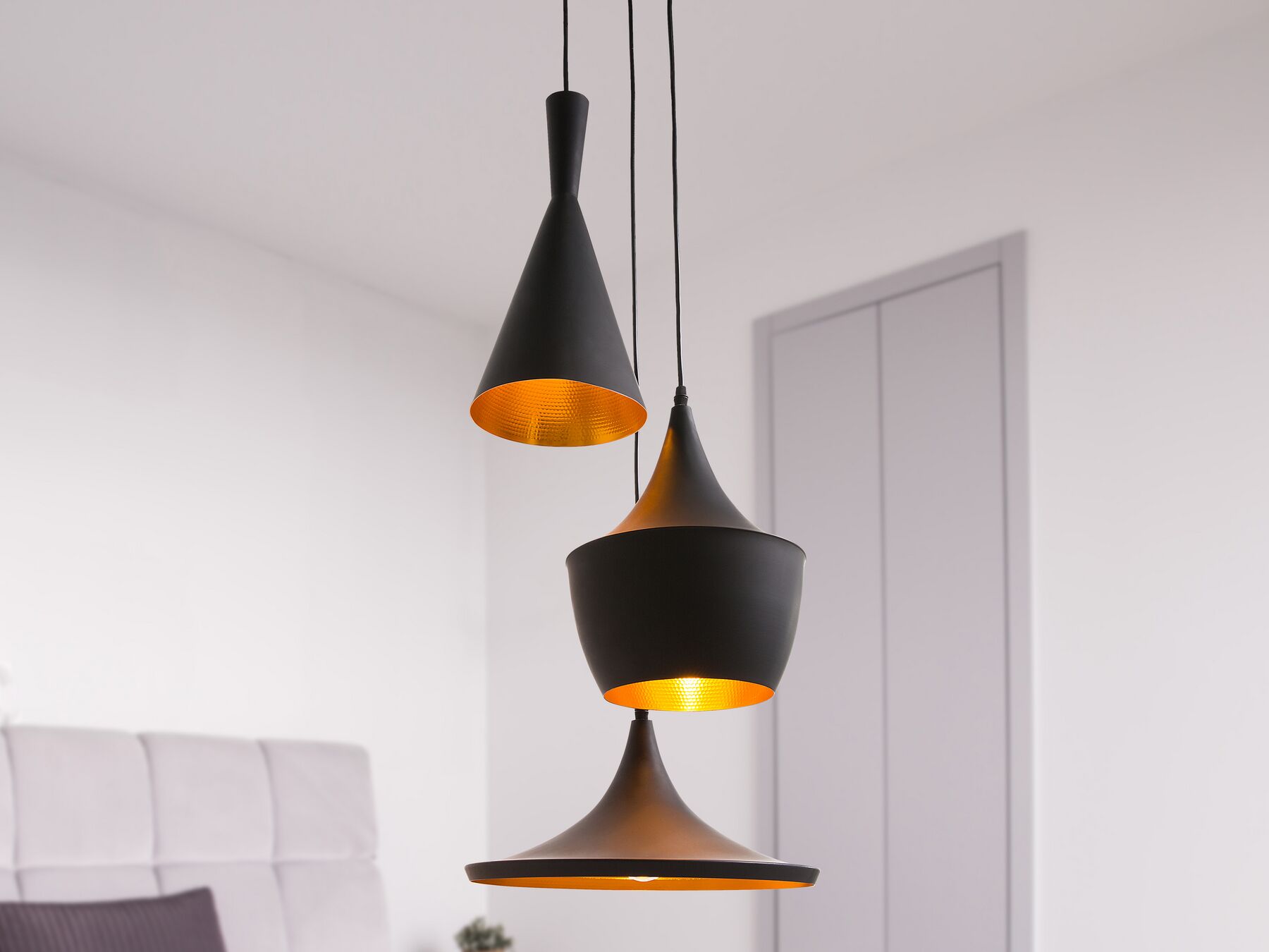 Set of Tom Dixon Beat Wide Pendant LED