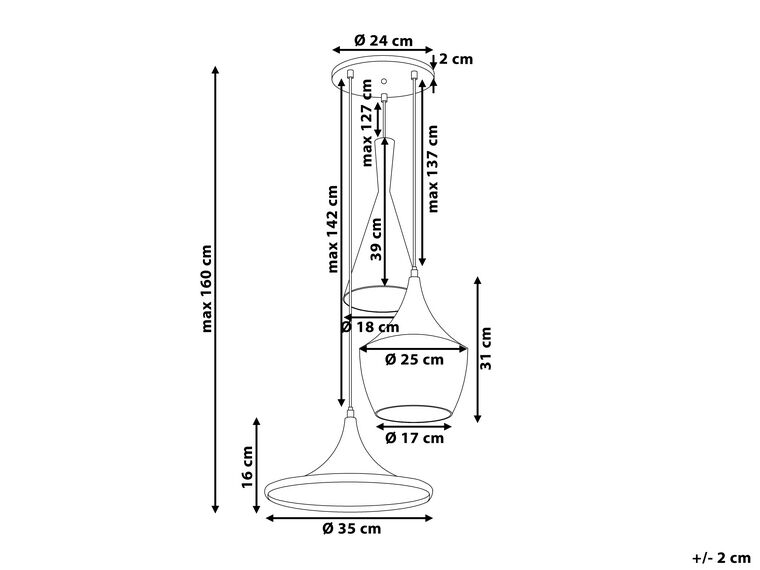 Set of Tom Dixon Beat Wide Pendant LED