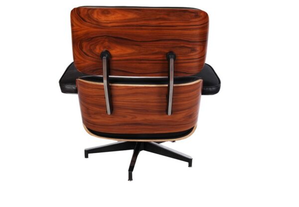 Black Classy Style Lounge Chair & Ottoman Set in Natural Wood - Luxury Home Furniture - Image 4