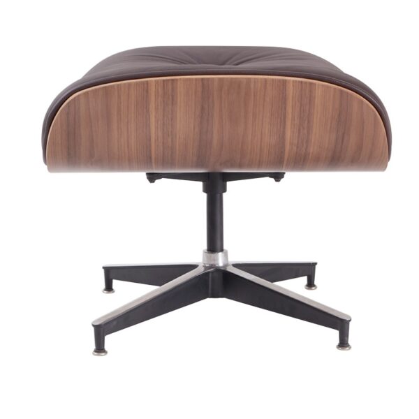 Classic Charles Classy Lounge Ottoman Only Replica Brown Leather Walnut Wood