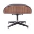 Classic Charles Classy Lounge Ottoman Only Replica Brown Leather Walnut Wood